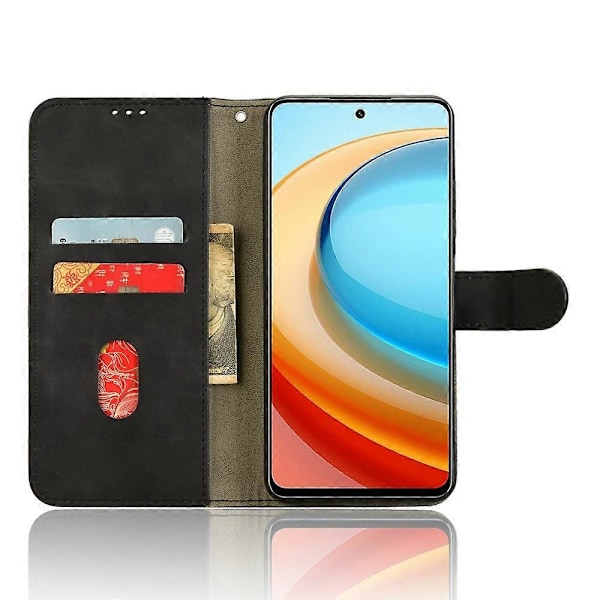 Lederetui for ZTE Blade A75 5G - Skin-Feel, Anti-Drop, Lommebok, Flipdeksel - Grønn Multicolor Black