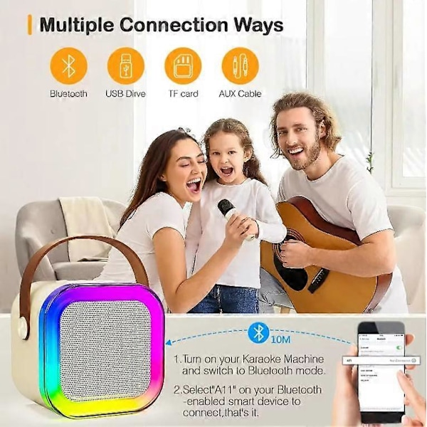 Bærbar K12 Bluetooth Karaokehøjttaler med 2 Trådløse Mikrofoner Blue