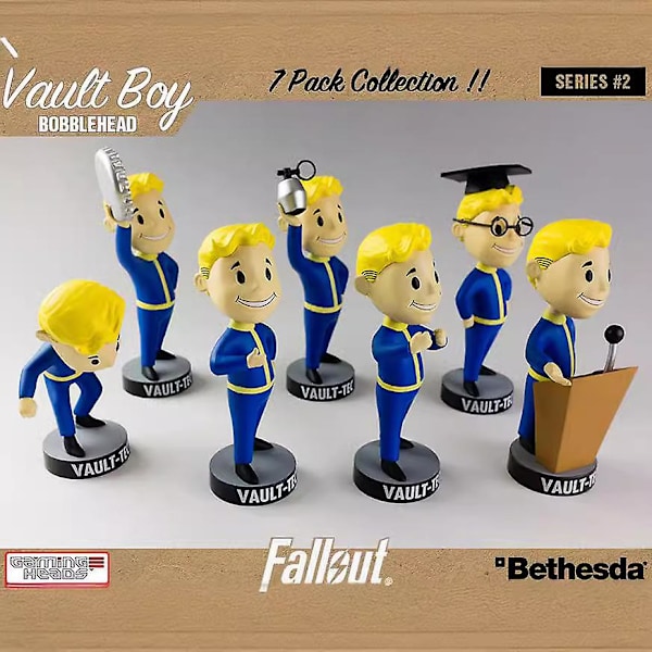 Fallout 4 Fallout Boy Q version 7 bobbleheads Vault Boy figurer i æske