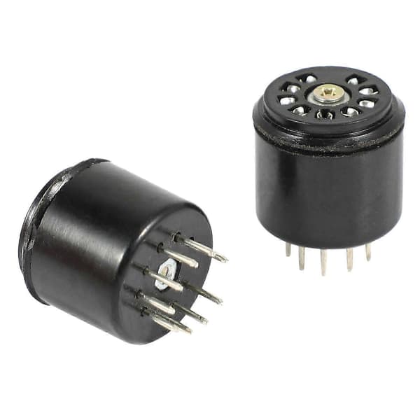 4x 9-Pin Bakelit Vakuumrörsockel Sparare bas För 12AX7 12AU7 ECC82 ECC83 förstärkare, 4 st[D] Black