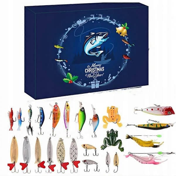 Fiskekalender Blind Box Fiskesæt til Flere Kroge Blå[D]