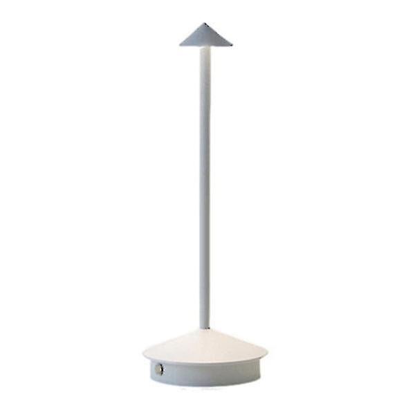 Zafferano Pina Pro - Dimbar LED-bordslampa i aluminium, IP54-skydd, för inomhus-/utomhusbruk, laddningsbas med stickkontakt, H29cm, EU-kontakt - Corten-WELLNGS Grå-A White