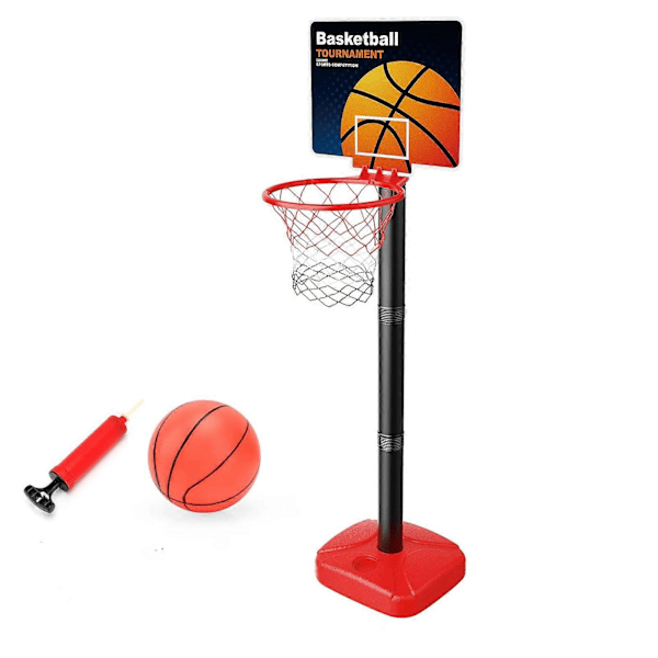 1 Sett Basketball Hoop Kit med Ballpumpe Justerbar Slagfri Enkel Installasjon Tredelt Sett Mål Trening Avslappet Spill Barn Innendørs Utendørs