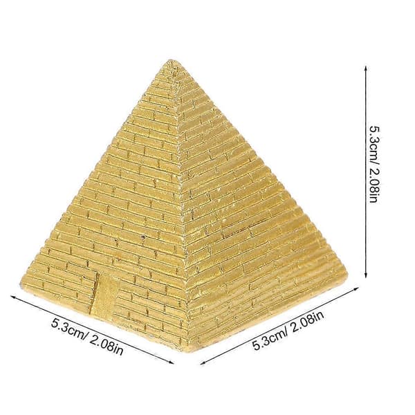 Mini Egyptisk Pyramide Resin Figur til Skrivebordsdekorasjon 3 stk [D]