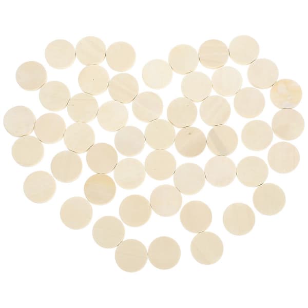 Samleobjekt Figur Display Holder Base Træ DIY Materiale Miniature Model Figurer Rund 50 Sæt[D] Beige 2.50X2.50X0.40CM