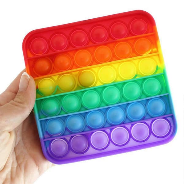 Rainbow Pop It Fidget Leksak Silikon Bubbla Sensoriskt Spel Stress Relief Barn Pedagogisk Leksak[D] Multicolor Star