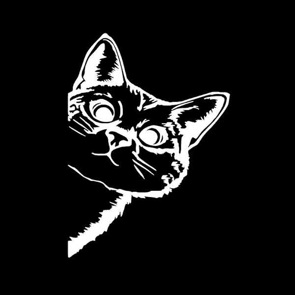 Funny Peeking Cat Face Vinyl Sticker Car Window Door Bumper Decals Cute Cats Silhouette Vinyl Decal For Laptop Decorative