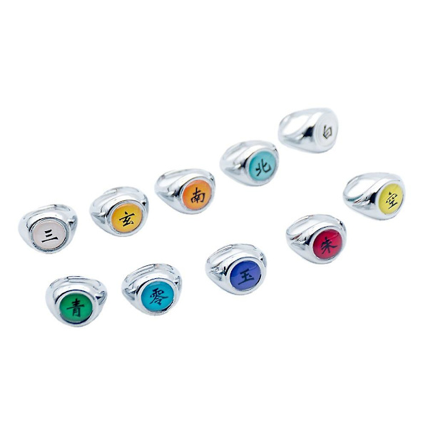 Set med 10 st Anime Naruto Sharingan Ringar Action Figure Cosplay Multicolor 10 Pcs