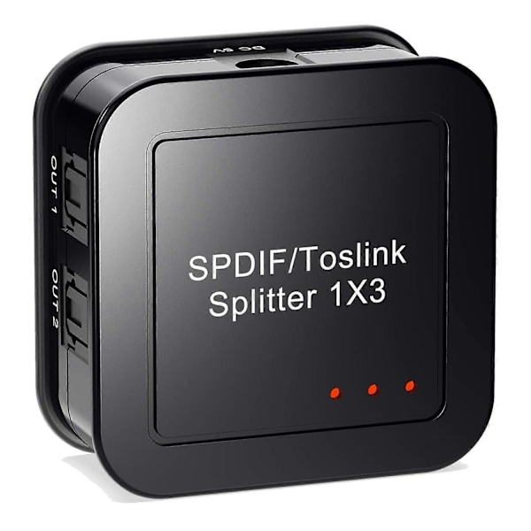 Digital Optical Audio 1X3 Splitter,Digital SPDIF TOSLINK Optical Fiber Audio Splitter,1 in 3 Out, f