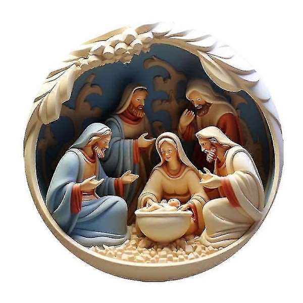 6 stk Julekrybbe Ornamenter, Akryl Julekrybbe Ornament, Hengende Ornament Julekrybbe Henger For Jul Religiøs Gave Guanguan