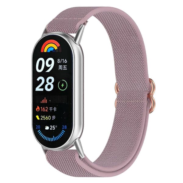 Urrem til Xiaomi Mi Band 9 Ceramic Edition/Smart Band 9 NFC/9/8 NFC/8 Elastisk nylonrem med[D] Multicolor Light Purple