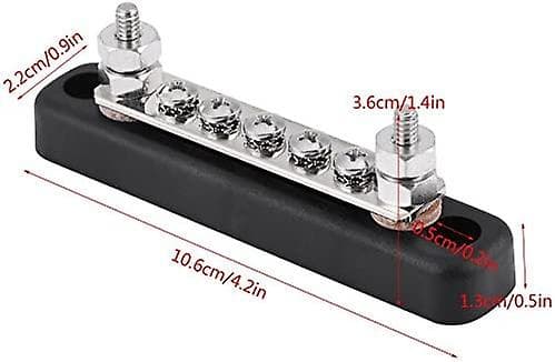 Niuniu Samleskinne Stud Terminal, 5 Positioner Samleskinne Elektrisk Terminal Samledåse M/ 2 Stud Ac 300v Dc 48v Til Lastbiler, Campingvogne, Busser, Bå[D]