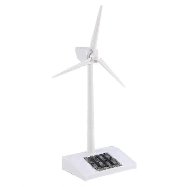Solcellsdriven skrivbordsmodell av vindkraftverk, vit ABS, pedagogisk leksak, present, vit21 Edition 1218[D] White