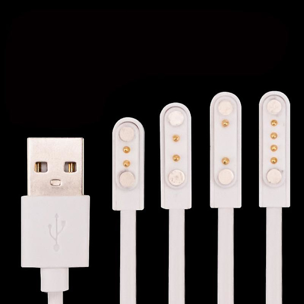 1 stk Universal Smartklokke Laderkabel, Magnetisk Laderkabel 2 Pins 4 Pins USB Lader for Smartklokke 7.62mm 2.84mm 4mm [kk] 4.0mm size 2pin