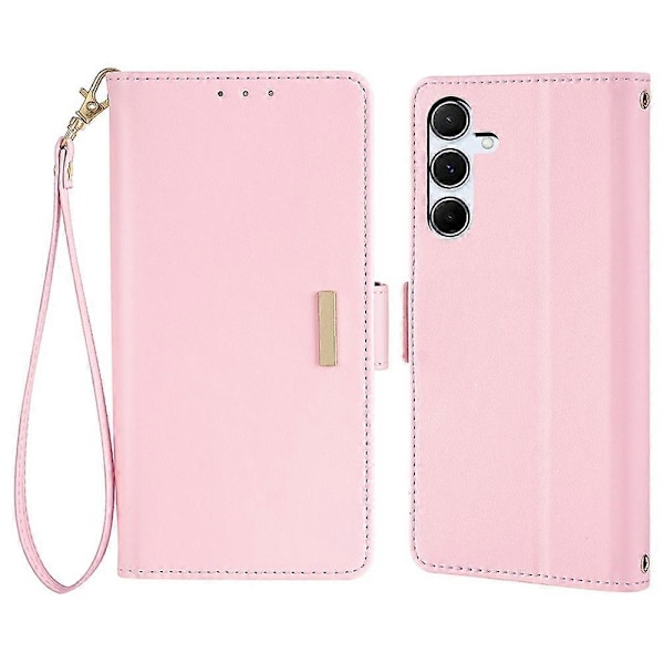 För Samsung Galaxy A26 5G Läderplånboksfodral RFID-blockerande Ställskydd med Handrem - Grön[D] Multicolor Pink