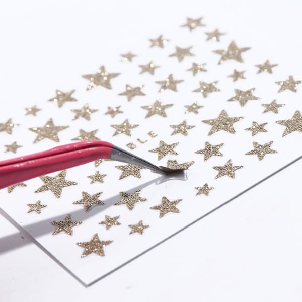 3D Fargerike Stjerne Negledekor Glitter