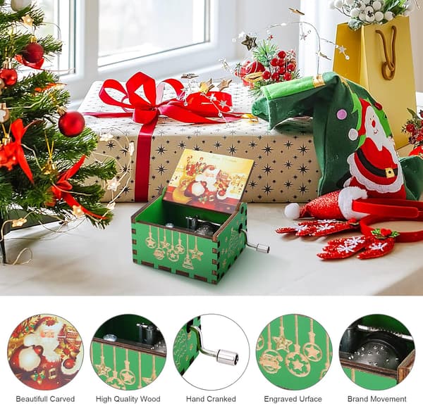 Vintage Trä Speldosa God Jul Edition[D]