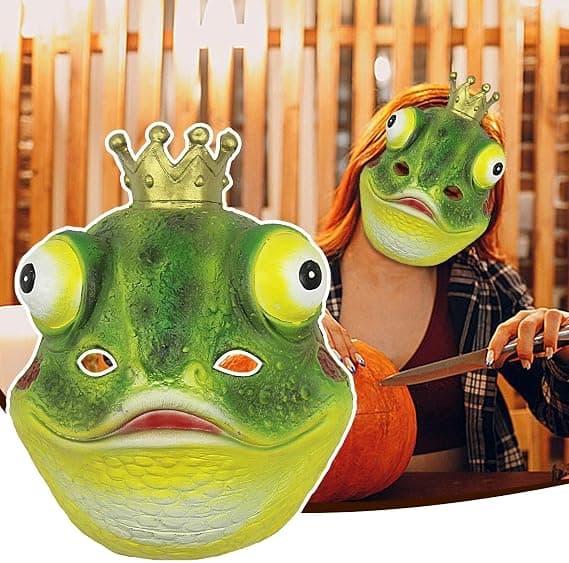 Frømaske, ideel til cosplay og dyrekostumer, let, åndbar, blød og behagelig. (D)