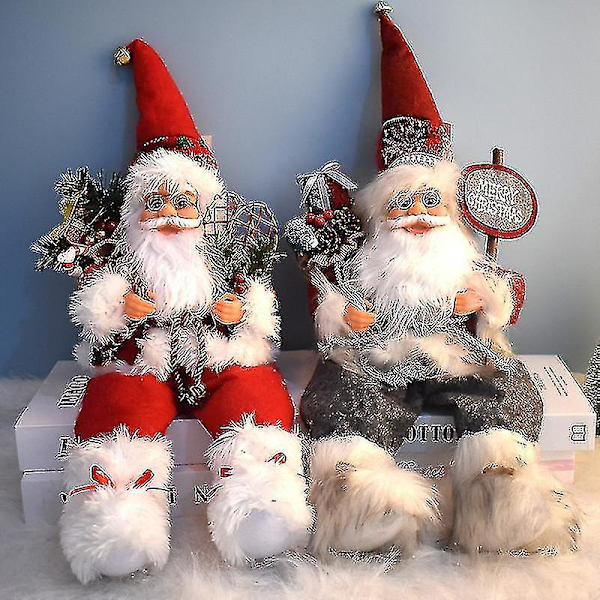 Sittande Jultomte Julpynt 57cm Inomhus Och Utomhus Användning Röd (dp)