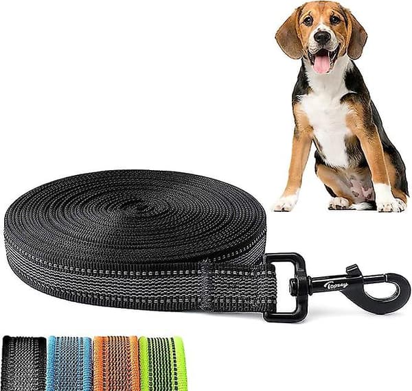 10 m hundesnor med håndtag og opbevaringspose, lang line [D]