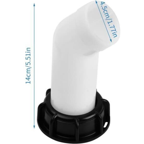 Sett med 2 avløpstuter med mutter, IBC vanntankdyse, ventilkobling, forlengelsesslangedyseadapter, vanntankadapter, for IBC tankkran Co（D）