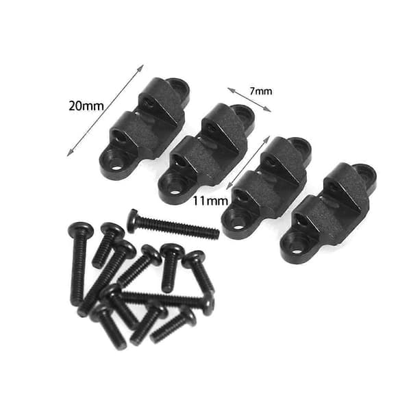 RC Bil Opgradering Nedre Monteringssæt til 1/18 Mini Børstet RC Bil Opgraderingsdele C[D] Black
