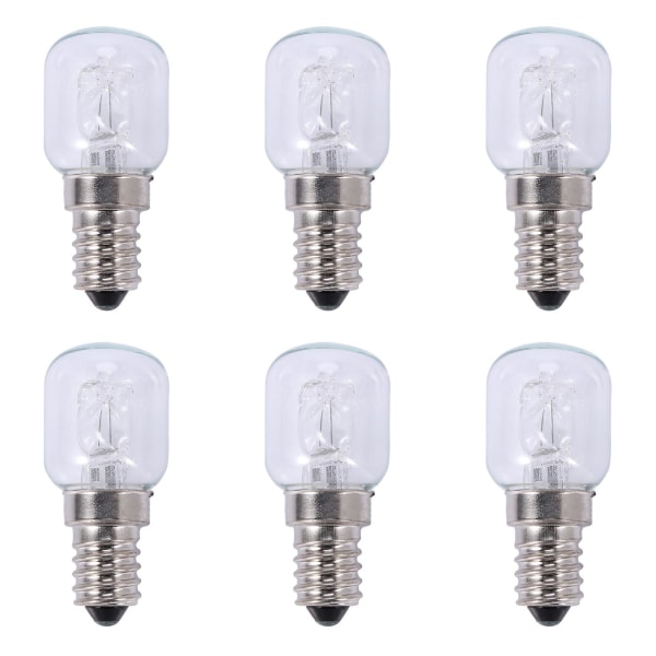 6x E14 Högtemperaturlampa 500 Grader 25w Halogen Bubbel Ugn Lampa E14 250v 25w Kvartslampa [kk] picture color