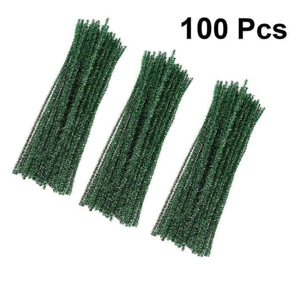 300 st DIY Böjbara Glitterpinnar, Böjbara Stänger, DIY Julpinnar (Grön)[D]
