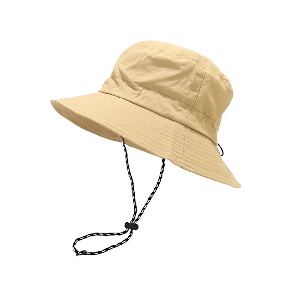 Snabbtorkande fiskarhattar Dam Herr Utomhus Solskydd Anti-UV Panama Hattar Vattentäta Camping Hopfällbara Bob Bucket Solhattar(D) size,color Khaki