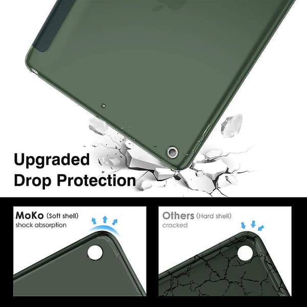 Wekity iPad 10.2 Cover til iPad 9. generation 2021 Blød mat bagside Slim Case med stativ, Auto Vågn/Sov[D]