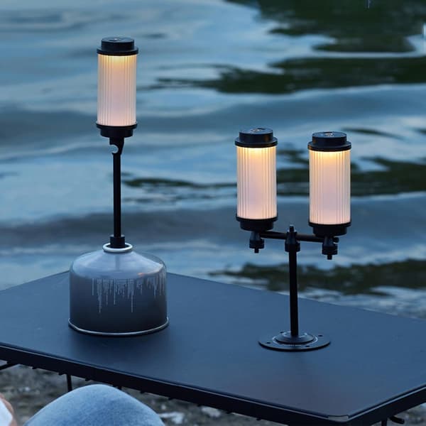 Avtakbart campinglysstativ – Lampebase | Bærbar lampeholder i aluminiumslegering for fiske, hage (D)