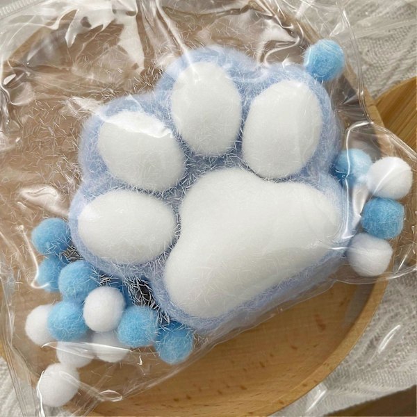 Handgjorda Taba Squishy Stor Katt Tass Silikon Klämleksaker för Stresslindring, Katt Tass Jätte Tass Squishy Sensoriska Leksaker för Ångest & Avkoppling [D] Blue