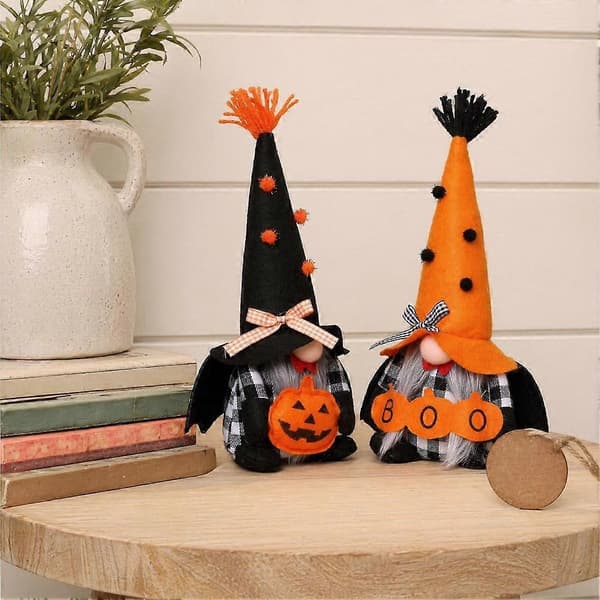 Halloween Gnome Plysdekoration Græskarfigur (D) Men