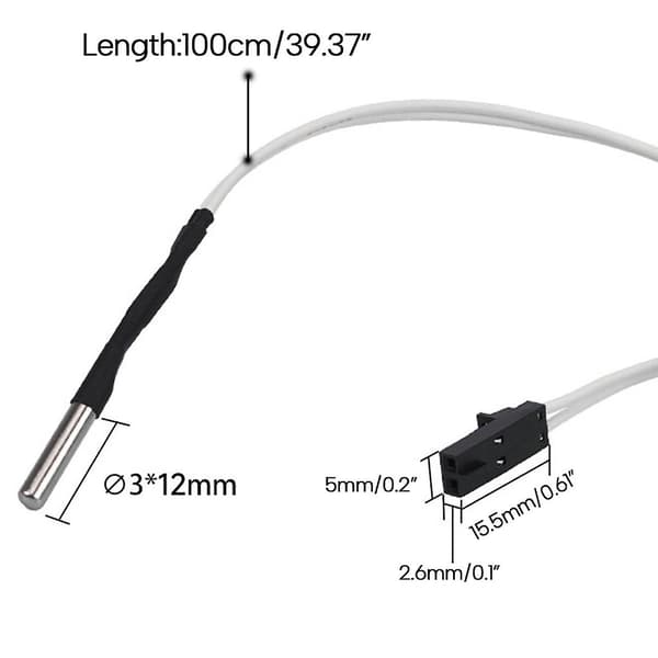 450 graders høytemperatursensor termistor for Prusa i3 MK3S 3D-printer[D]