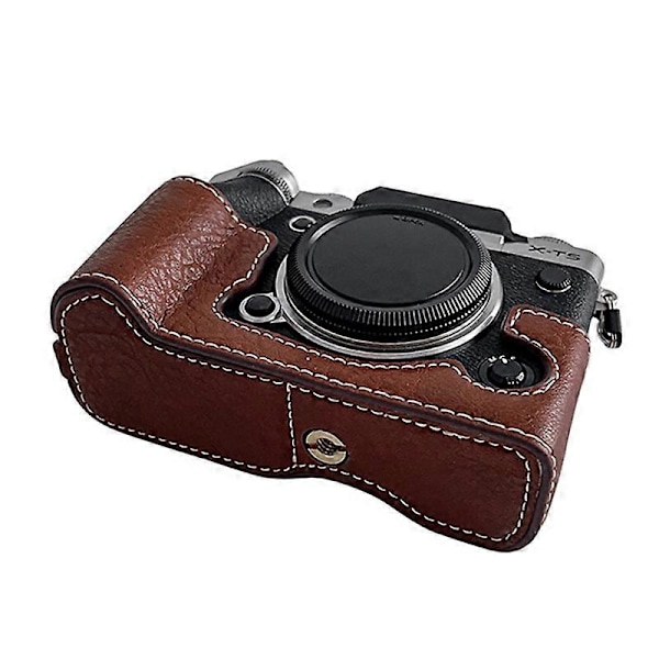 For Fujifilm X-T5 Buffalo Texture Kamera Bunnveske Flanellfôr Halv Kropp Beskyttende Deksel