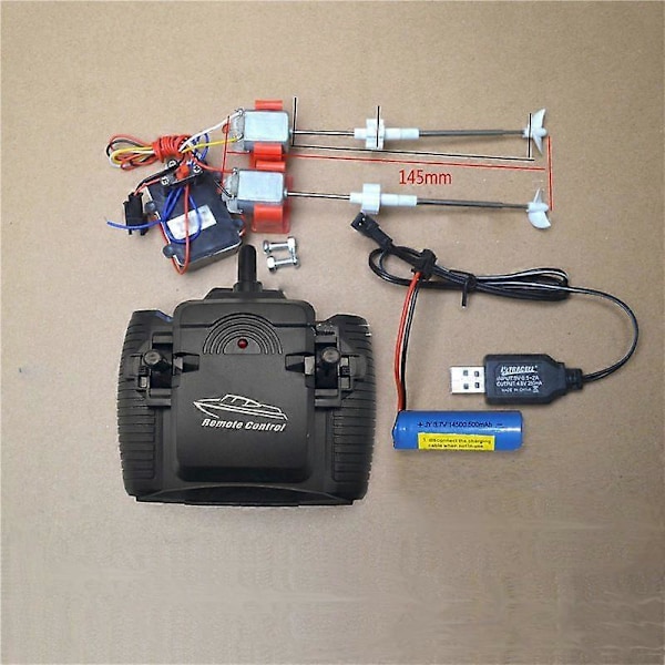Modellbåt DIY Kits Akselhylse Motor Propell Kontroller Mottaker Sett RC Ny[D] 145mm Chargable