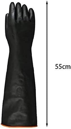 55 cm vattentäta gummihandskar skyddshandskar kemikalier lång syra/