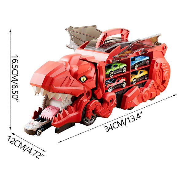 Dinosaur Lastbil Leksaker För Barn Transformerar Med Racetrack Set Ultimate City Dinosaur Hauler Med 4 Bilar Födelsedagspresenter Leksaker För Pojkar 3 4 5 6 7 8 År Gamla