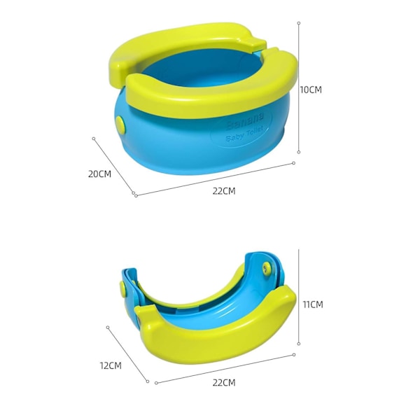 Kannettava lasten WC Helppo puhdistaa Uudelleenkäytettävä matka-WC veneeseen Piknikille Matkailuautoon Vihreä[D] Blue 22cmx20cmx10cm