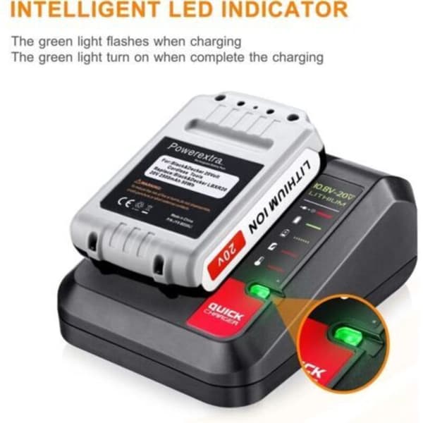 Rask batterilader for BLACK+DECKER BD2A - 10,8 20V 0.3 kg