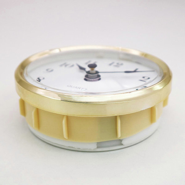 Gyllene för Rim 80mm Retro Quartz Klockinsats Rund Inbäddad Mini Väggklocka för Huvud DIY Rörelse med Arabiska Siffror[D]
