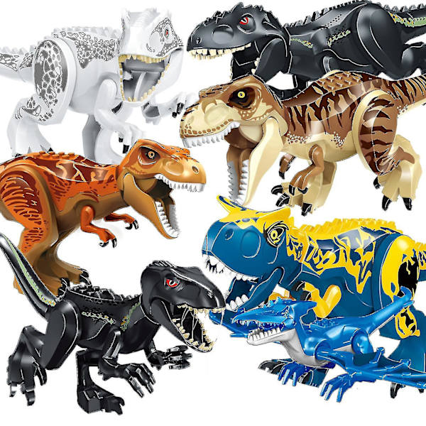 Jurassic Stora Monterade Dinosaurie Tyrannosaurus Rex Leksaksbyggstenar Barn