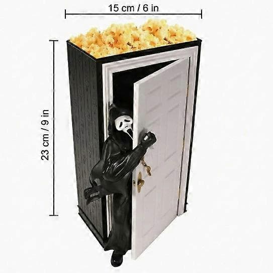 Kreativ 3D-utskriftsteknik skräckfilmsstaty popcornhink hemskrivbordsdekoration prydnad (D) Light Grey