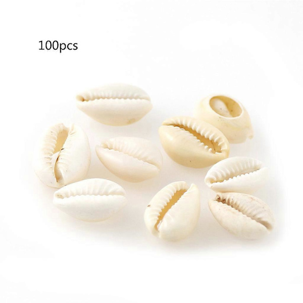 100 st Vita Havssnäckor Pärlor för Smyckestillverkning Berlockpärlor Gör-det-själv Halsband Ban[D] 100 pcs