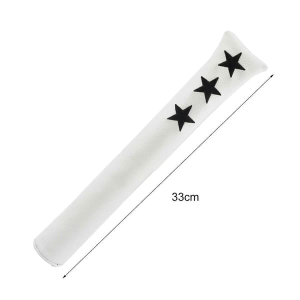 Golf Alignment Stick Cover Kunstlæder Vandtæt Golfkølle Beskyttelsesetui Holder til Alignment Sticks[D] White