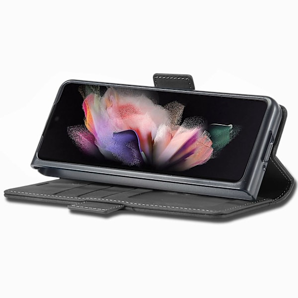 FORWENW Stødtæt PU Læder Stativ Flip Telefonetui Til Samsung Galaxy Z Fold 4 Black