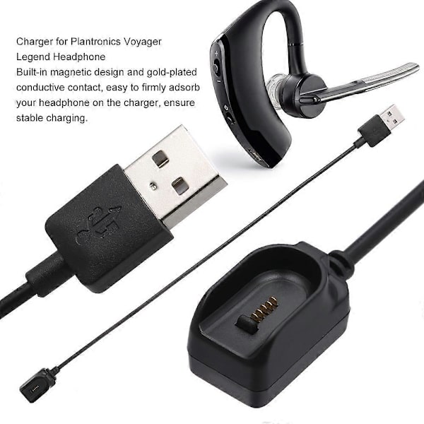 Opladerkabel til Plantronics Voyager Legend med USB-interface hovedtelefonoplader [D]