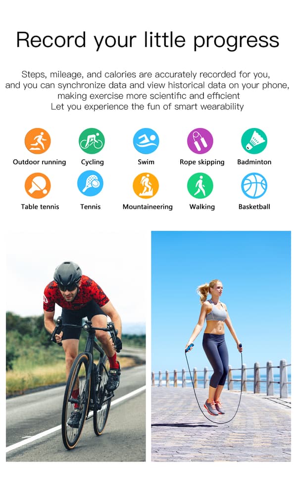 Smartwatch med EKG, pulsmåler, blodtryksmåler, søvntracker og skridttæller blå[D]