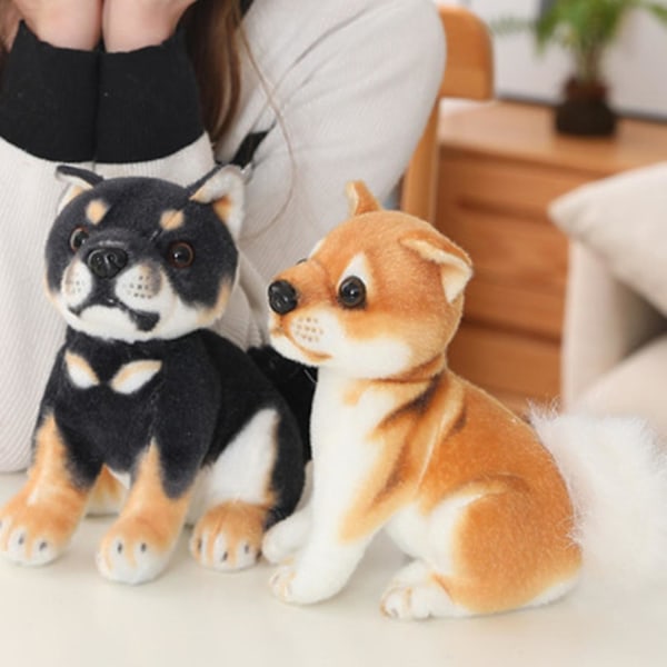 Shiba Inu hundeplyslegetøj ultra blødt ledsagelse nuttet 3D tegneserie Shiba Inu hund polstret plys