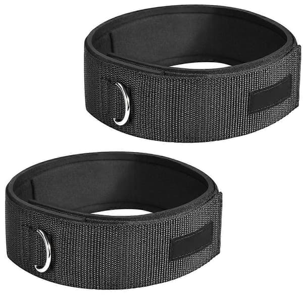 D-ring Anslutning Clispeed Ankelremmar Vadderad D-ring För Gym Kabelmaskiner Benövningar Svart 2st[D] Black
